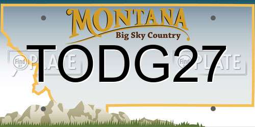 TODG27 Montana License Plate