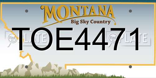 TOE4471 Montana License Plate