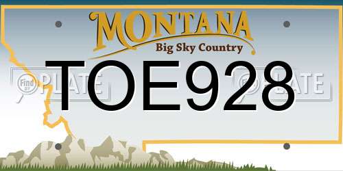 TOE928 Montana License Plate