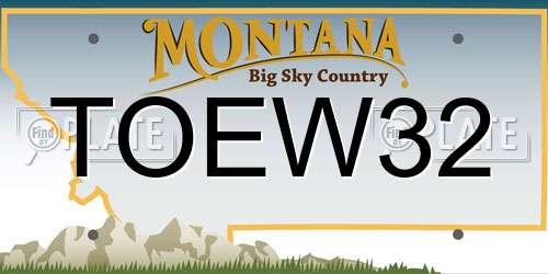 TOEW32 Montana License Plate