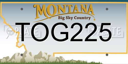 TOG225 Montana License Plate