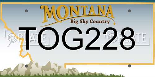 TOG228 Montana License Plate
