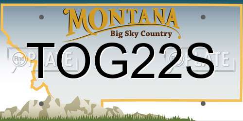 TOG22S Montana License Plate