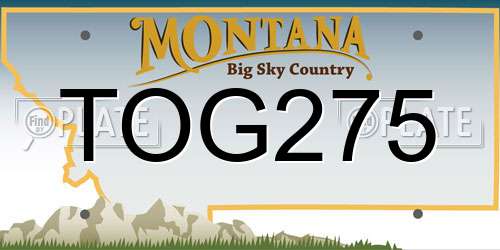 TOG275 Montana License Plate