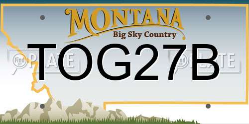 TOG27B Montana License Plate