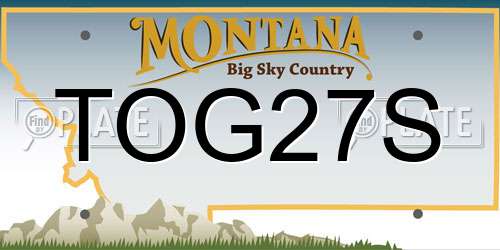 TOG27S Montana License Plate