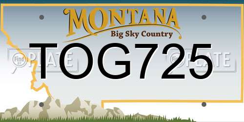 TOG725 Montana License Plate