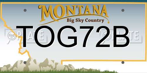 TOG72B Montana License Plate