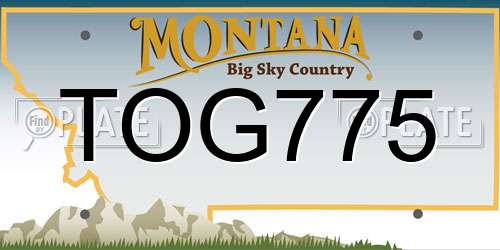 TOG775 Montana License Plate
