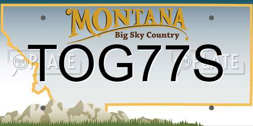 TOG77S Montana License Plate