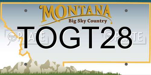TOGT28 Montana License Plate
