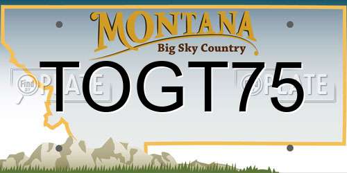 TOGT75 Montana License Plate