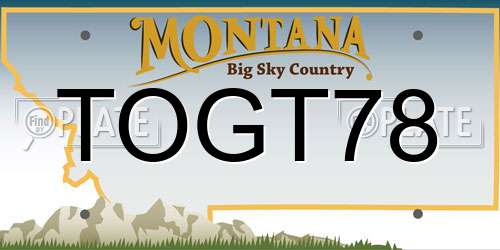 TOGT78 Montana License Plate