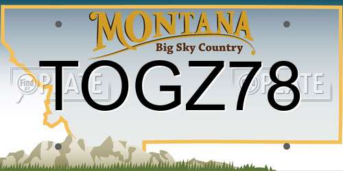 TOGZ78 Montana License Plate