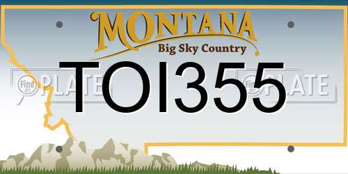 TOI355 Montana License Plate