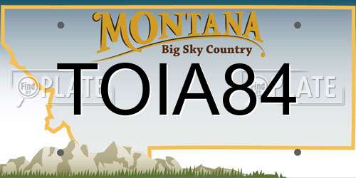 TOIA84 Montana License Plate