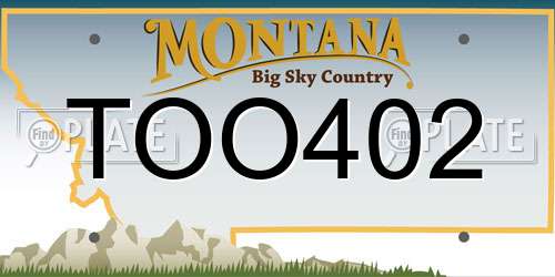 TOO402 Montana License Plate
