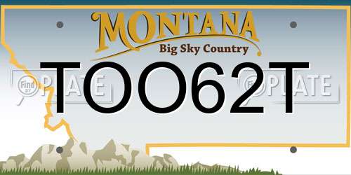 TOO62T Montana License Plate