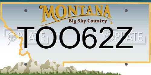 TOO62Z Montana License Plate