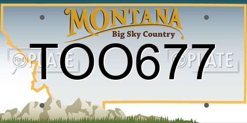 TOO677 Montana License Plate
