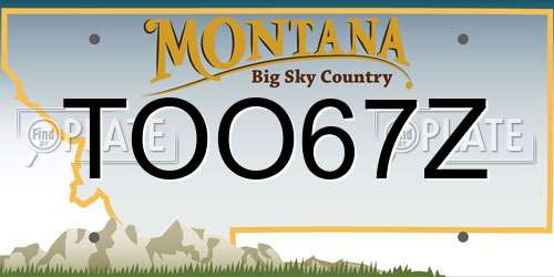 TOO67Z Montana License Plate