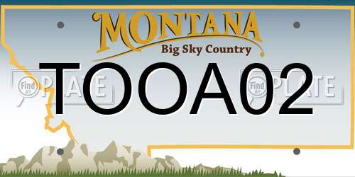 TOOA02 Montana License Plate