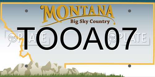 TOOA07 Montana License Plate