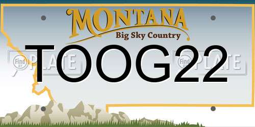 TOOG22 Montana License Plate