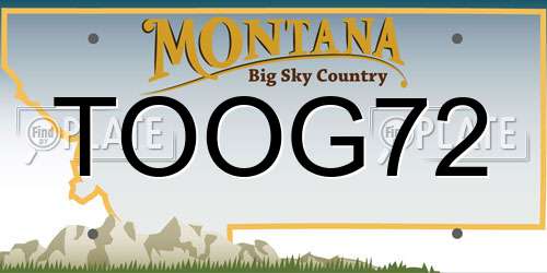 TOOG72 Montana License Plate