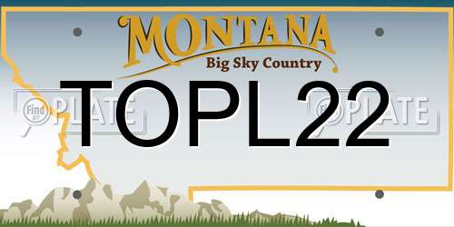 TOPL22 Montana License Plate
