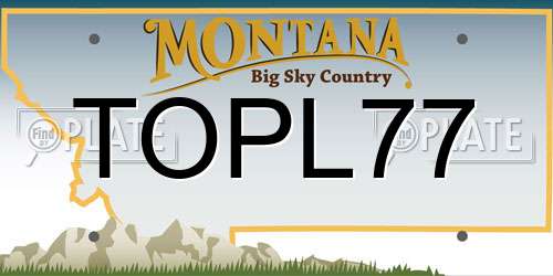 TOPL77 Montana License Plate