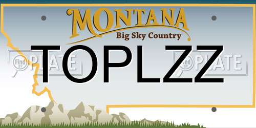 TOPLZZ Montana License Plate