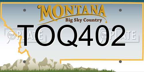 TOQ402 Montana License Plate