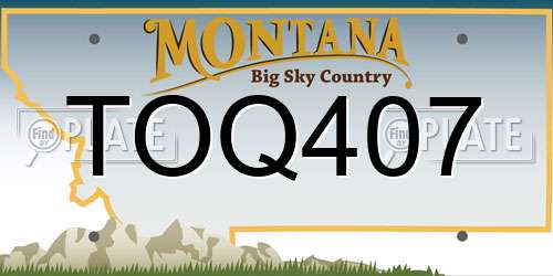 TOQ407 Montana License Plate