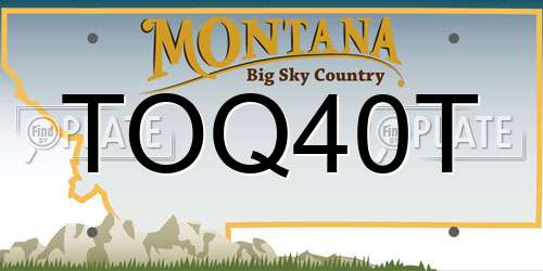 TOQ40T Montana License Plate