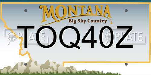 TOQ40Z Montana License Plate