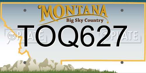 TOQ627 Montana License Plate
