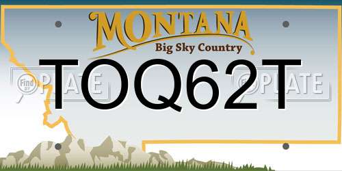 TOQ62T Montana License Plate