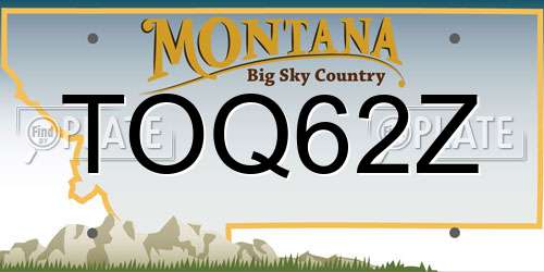 TOQ62Z Montana License Plate