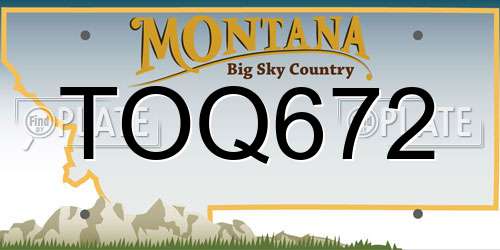 TOQ672 Montana License Plate