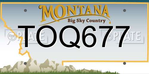 TOQ677 Montana License Plate