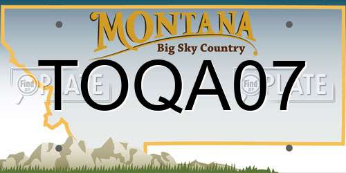 TOQA07 Montana License Plate