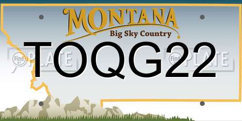 TOQG22 Montana License Plate