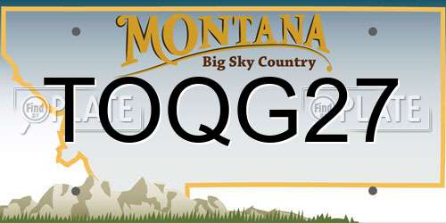 TOQG27 Montana License Plate