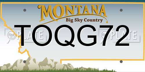 TOQG72 Montana License Plate