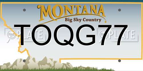 TOQG77 Montana License Plate