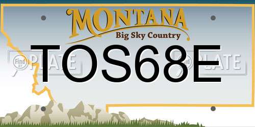 TOS68E Montana License Plate