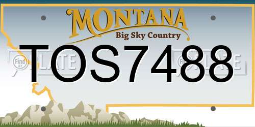 TOS7488 Montana License Plate