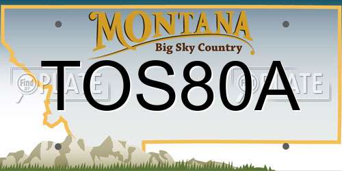 TOS80A Montana License Plate