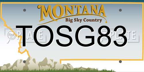 TOSG83 Montana License Plate
